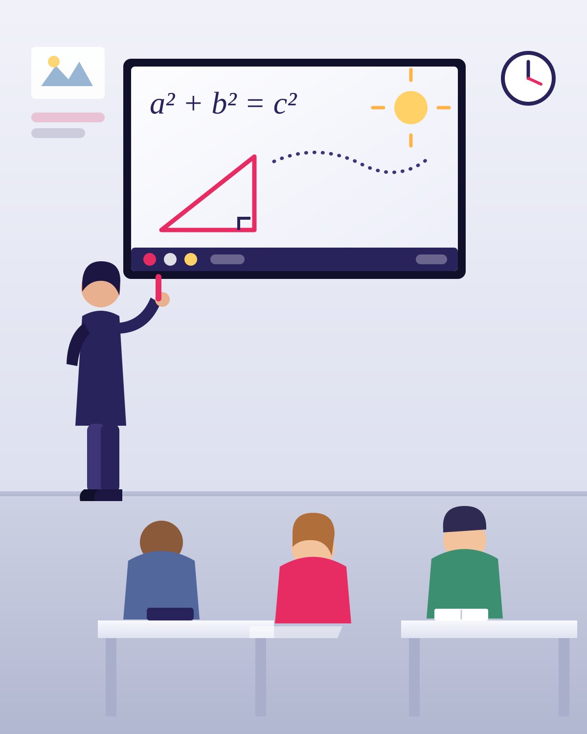 Écran numérique interactif utilisé dans une salle de classe