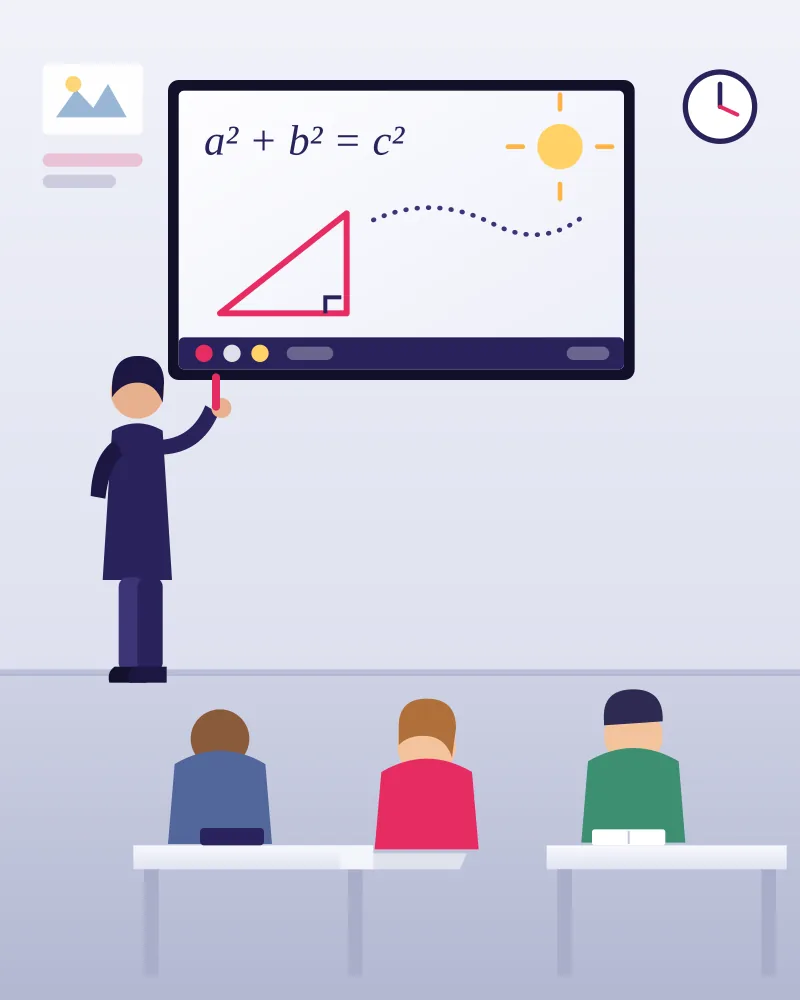 Écran interactif installé dans une salle de classe